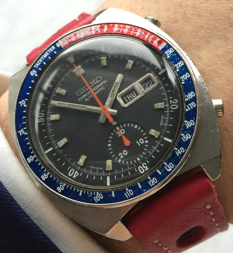 Antiguo Seiko Pepsi Chronograph Automático