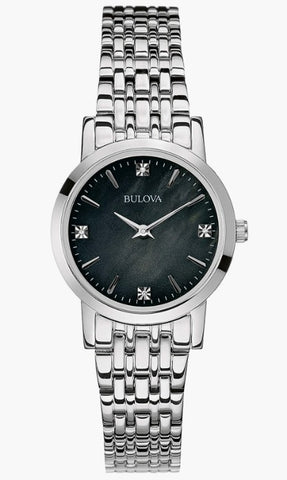 BULOVA 96P148 CLASSIC QUARTZ STAINLESS STEEL DIAMOND WATCH