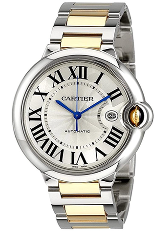 Cartier Ballon Bleu Silver Dialcero d'argento Orologio da uomo W2BB0022