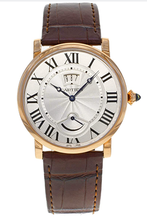 Cartier Rotonde de Cartier Silber Zifferblatt 18KT Roségold Herren Uhr W1556252