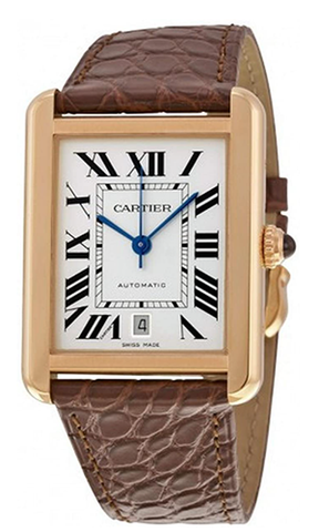 Cartier Men's W5200026 Tank Solo Analog Display Automatic Self Wind Brown Watch