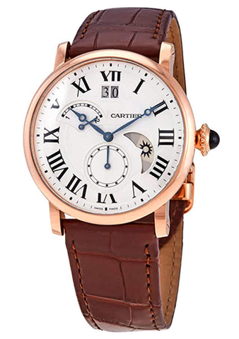 Cartier Rotonde argentata guilloche maschile orologio da uomo W1556240