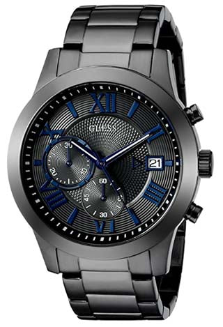 GUESS Stainless Steel Gunmetal Chronograph Bracelet Watch with Date. Color: Gunmetal (Model: U0668G2)