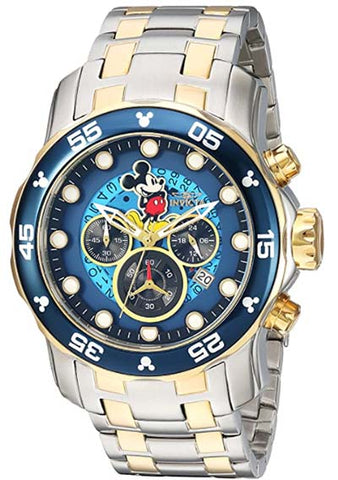 Invicta Men's Disney Cuarzo de edición limitada reloj con correa de acero inoxidable de dos tono inoxidable, 26 (modelo: 23769)