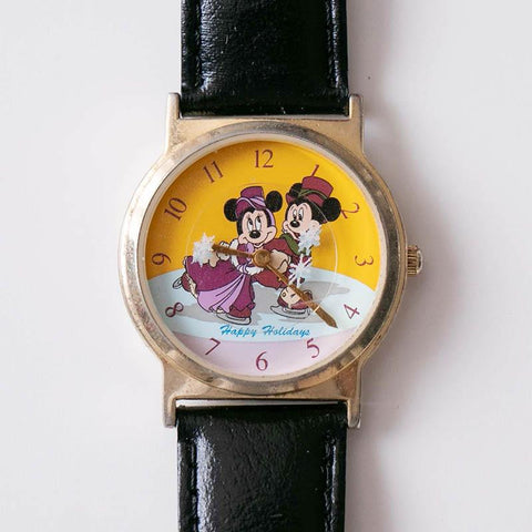 Vintage Minnie & Mickey Mouse Disney Uhr | 1998 Cast Holiday Feier