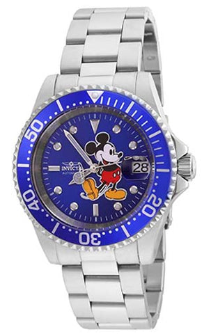 Invicta hommes Disney En acier inoxydable en édition limitée automatiquement automatique montre avec sangle en acier inoxydable, argent, 20 (modèle: 24758)