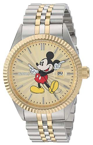 Invicta Men's Disney Limited Edition Stainless Steel Quartz Watch with Stainless-Steel Strap, Two Tone, 8 (Model: 22772)