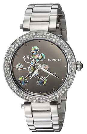 Invicta Women's Disney Limited Edition Stainless Steel Quartz Watch with Stainless-Steel Strap, Silver, 18 (Model: 23780)