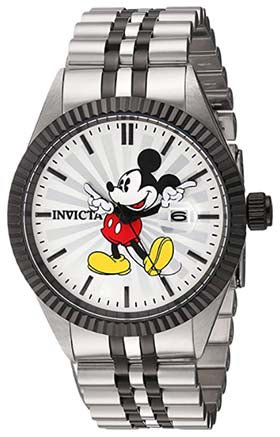 Invicta Men's Disney Limited Edition Stainless Steel Quartz Watch with Stainless-Steel Strap, Two Tone, 8 (Model: 22773)