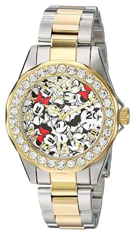 Invicta Women's Disney Cuarzo de edición limitada reloj con correa de acero inoxidable, dos tono, 18 (modelo: 24418)