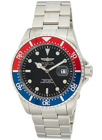 Invicta Herren Pro Diver Edelstahl Quarz Tauchen Uhr mit Edelstahlarmband, Silber, 22 (Modell: 23384)