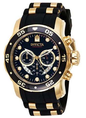 Invicta Aviator Cuarzo de acero inoxidable para hombre reloj con correa de silicona, azul, negro 26 (Modelo: 22523, 22525)