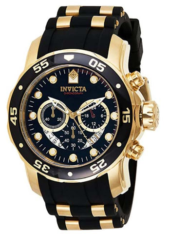 Invicta Men's 6981 Pro Diver Collection Chronograph Robe noire de cadran noir montre
