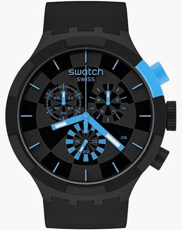 SWATCH SB02B401 Punto de control azul CHRONOGRAPH reloj