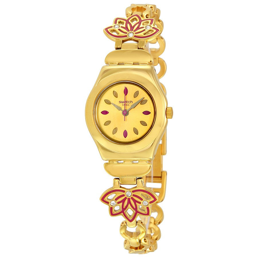 Swatch Ironía femenina YSG140G Gold Swiss Quartz de acero inoxidable de acero inoxidable reloj | Vintageradar.com
