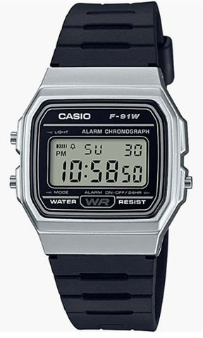 CASIO F91W-1 CLASICA DE RESINA DE RESINA DIGITAL DIGITY reloj