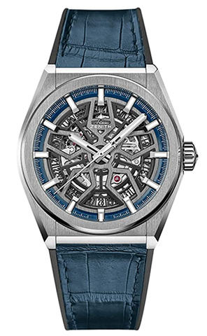 Zenith trotzt klassischer Blue Titanium Skeletta -Bewegung Uhr