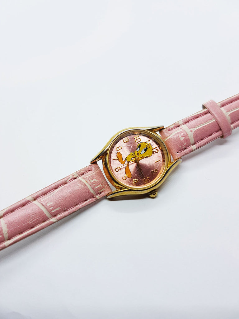 Gold-tone & Pink Tweety Bird Watch | 90s Vintage Armitron Watch ...