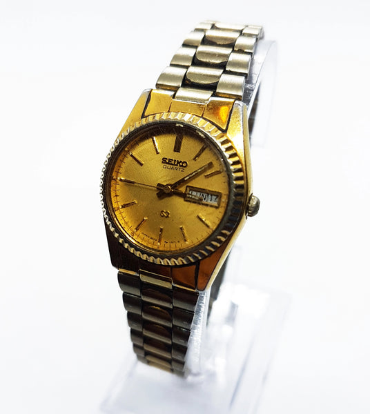 Vintage 3E23-0A69 Seiko Watch | Gold-tone Unisex Seiko Date Watch – Vintage  Radar