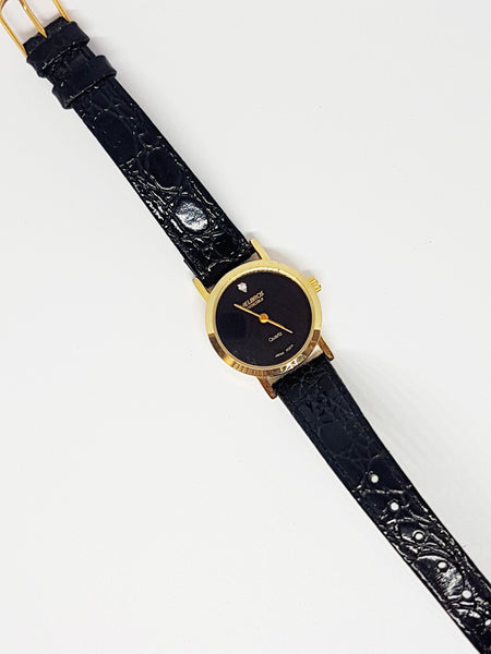 Black & Gold Helbros Watch | Ladies Helbros Invincible Quartz Watch ...