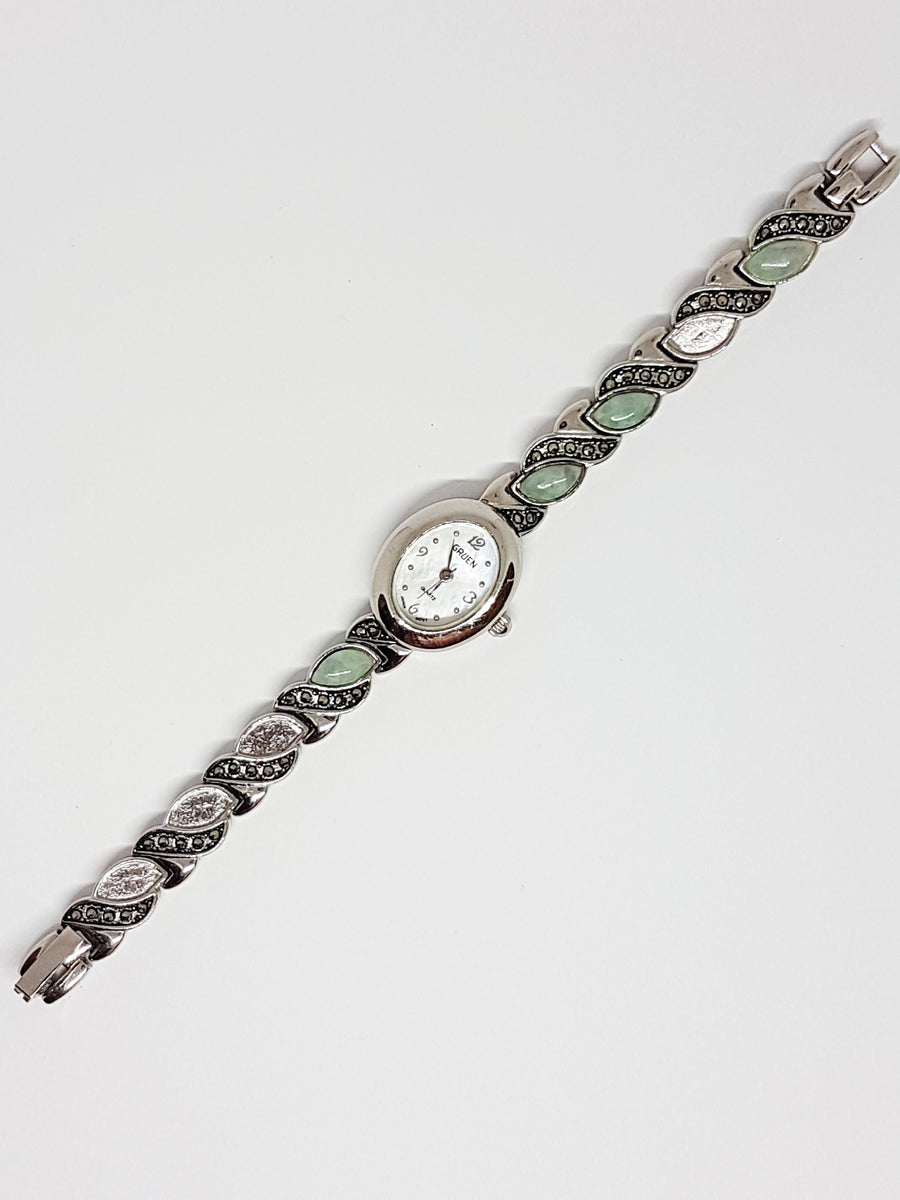 Luxury Silver-tone Gruen Quartz Watch | Women Occasion Dress Watch ...