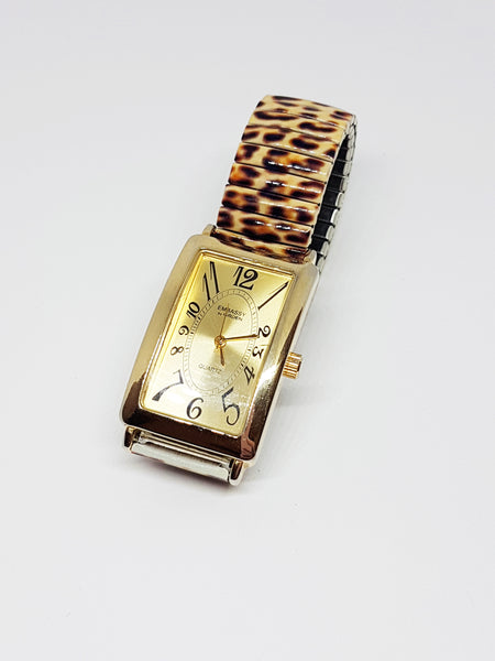 Gold-tone Embassy by Gruen Quartz Watch | Animal Print Women's Watch ...