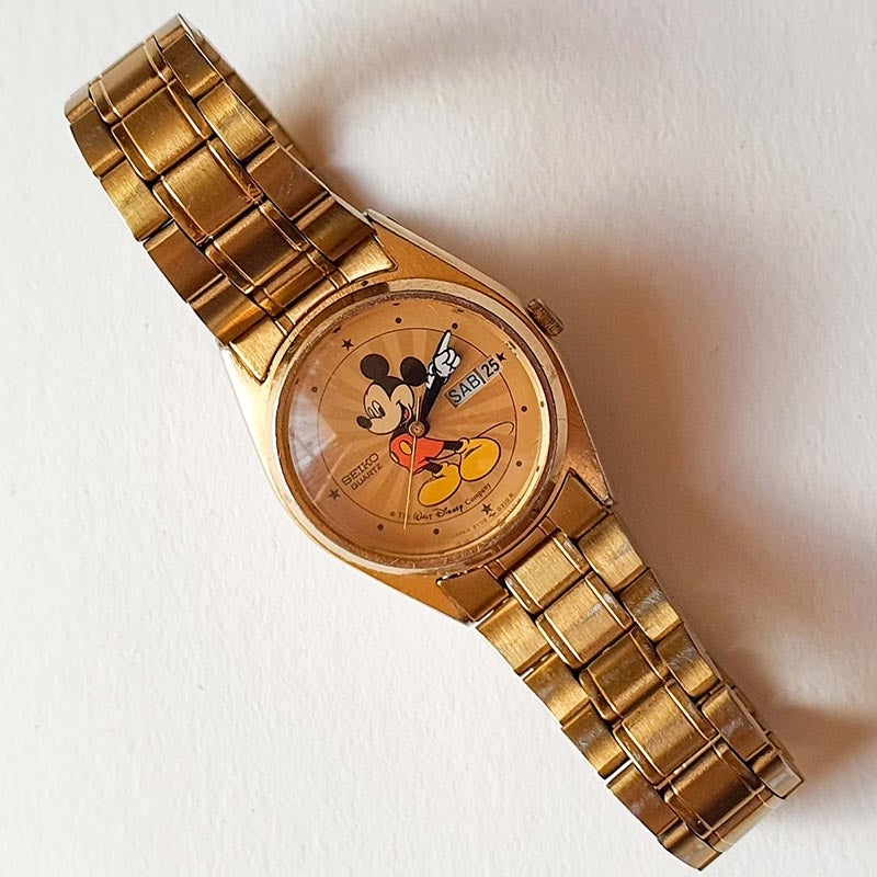 Seiko Starburst Dial 3Y03-0039 Gold Mickey Mouse Disney Watch Vintage –  Vintage Radar