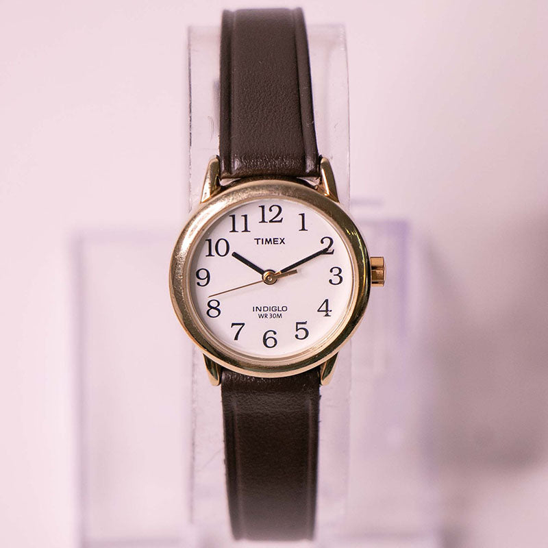 Timex Indiglo Date Watch for Women with Brown Leather Strap – Vintage Radar