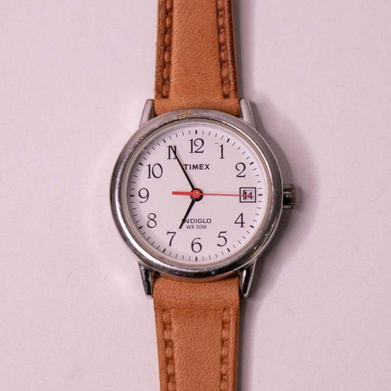 Simple White Timex Indiglo Date Watch | Womens Classic Timex Watch –  Vintage Radar