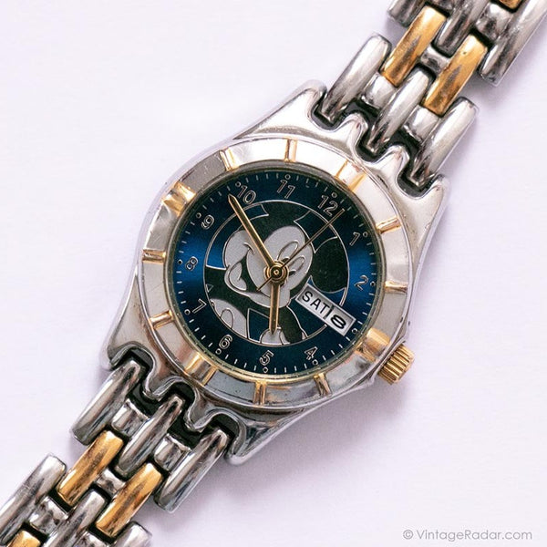 90s Blue Dial Mickey Mouse Seiko Day Date Watch for Women – Vintage Radar