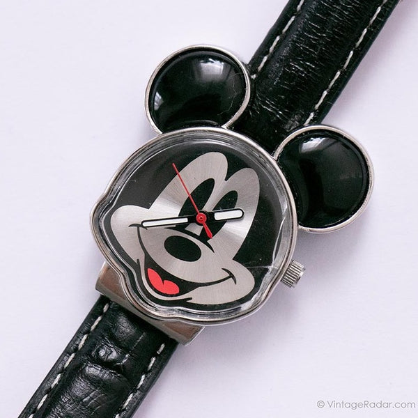 Antiguo Mickey Mouse Conformado | Mickey Mouse Reloj de pulsera de orejas – Vintage Radar