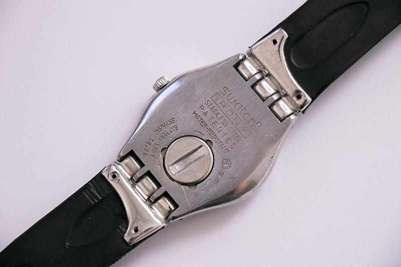 DEEP NIGHT YLS125 Irony Swatch Watch | Stainless Steel Swiss-made Watc ...
