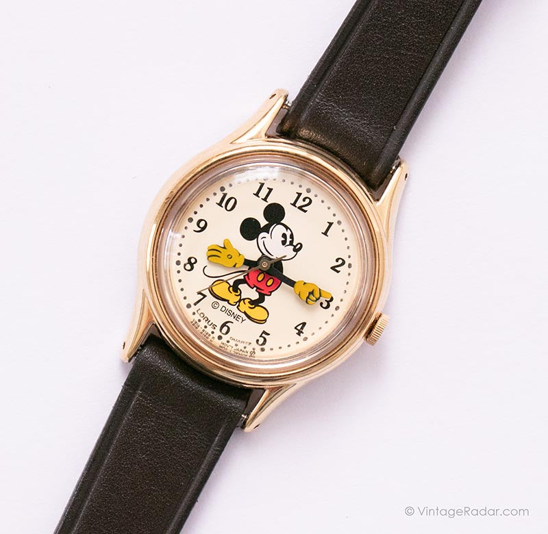 Vintage Classic Gold-tone Mickey Mouse Lorus V515-6080 A1 Watch ...