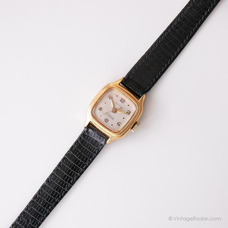 Vintage Priosa 17 Jewels Incabloc Watch | Gold-tone Tiny Square Watch ...