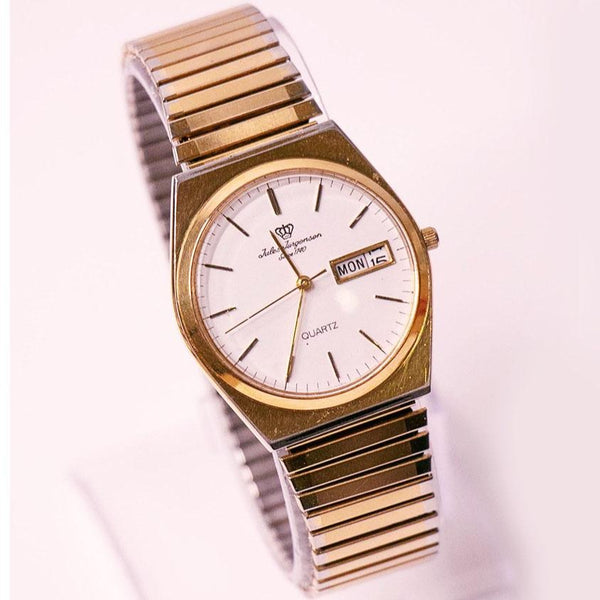 Vintage Gold-tone Jules Jurgensen since 1740 Quartz Watch Day & Date ...