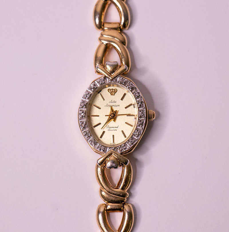 Vintage Jules Jurgensen Ladies Watch | Gold-tone JJ Diamond Quartz ...