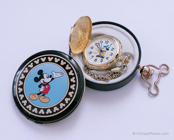 Director de raro de los 90 Mickey Mouse Bolsillo de verichron reloj – Vintage Radar