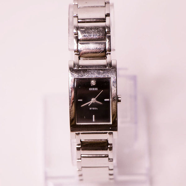 Guess Steel Women's Watch | Rectangular Black Dial Guess Watch Vintage ...
