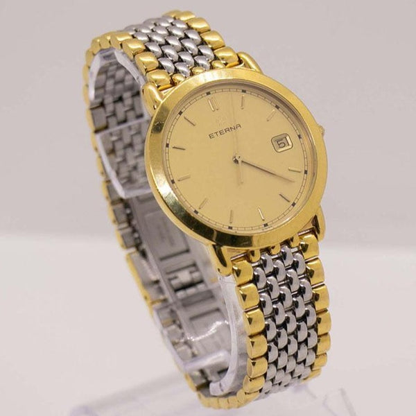 Vintage Gold-tone Eterna Watch for Women | Luxury Quartz Date Watch ...