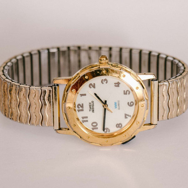 Vintage Timex Indiglo Classic Watch | 90s Gold Tone Timex Watch – Vintage  Radar