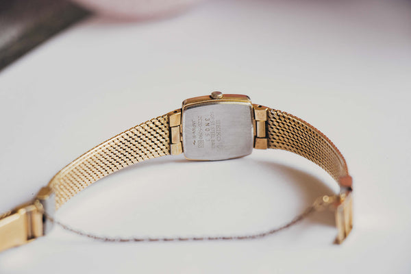 2C20-5090 Ladies Seiko Watch | Square Gold-Tone Luxury Quartz Watch –  Vintage Radar
