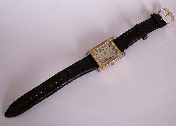 Classic Vintage Rectangular Timex Watch | Large Timex Mens Wristwatch –  Vintage Radar