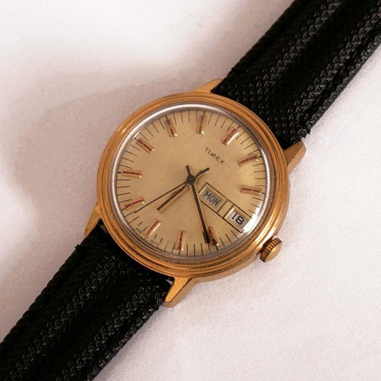 RARE Vintage Timex Mechanical Watch for Men | Day & Date Timex Watch –  Vintage Radar