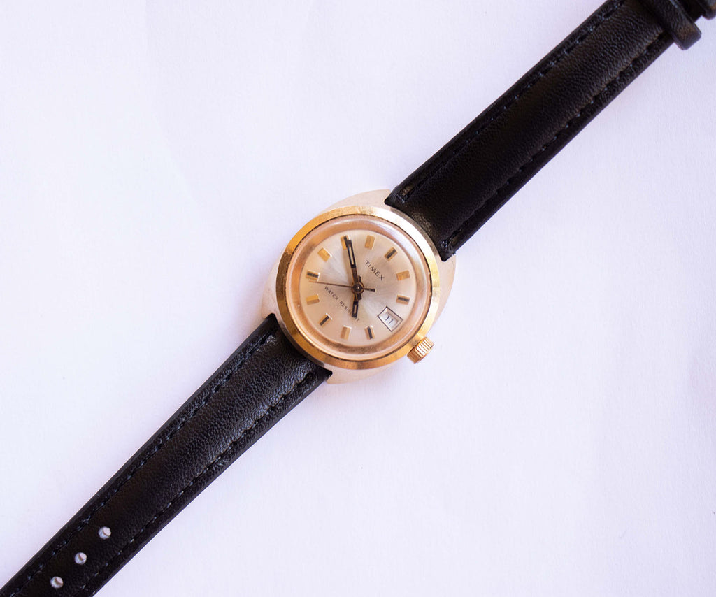Gold Tone Mechanical Timex Watch | 80s Vintage Timex Watches – Vintage ...
