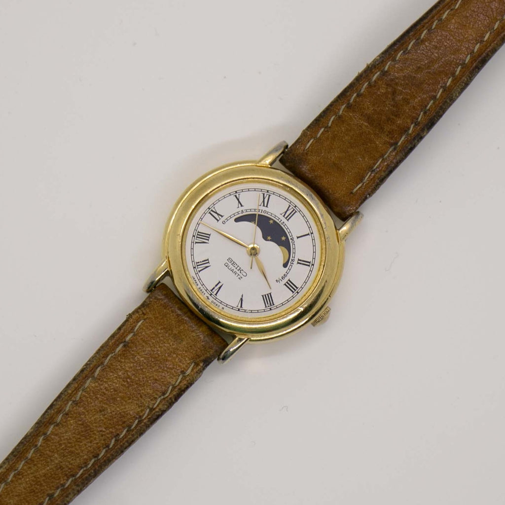 Vintage Seiko Moon Phase Watch | RARE Moonphase Seiko Quartz Watch –  Vintage Radar