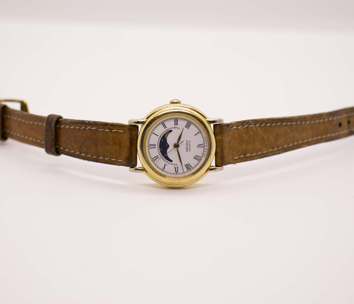 Vintage Seiko Moon Phase Watch | RARE Moonphase Seiko Quartz Watch –  Vintage Radar