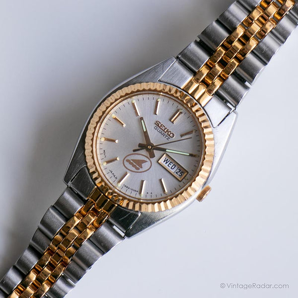 Vintage Seiko 7N83-0041 A4 Watch | 90s Luxury Two-tone Watch for Her –  Vintage Radar