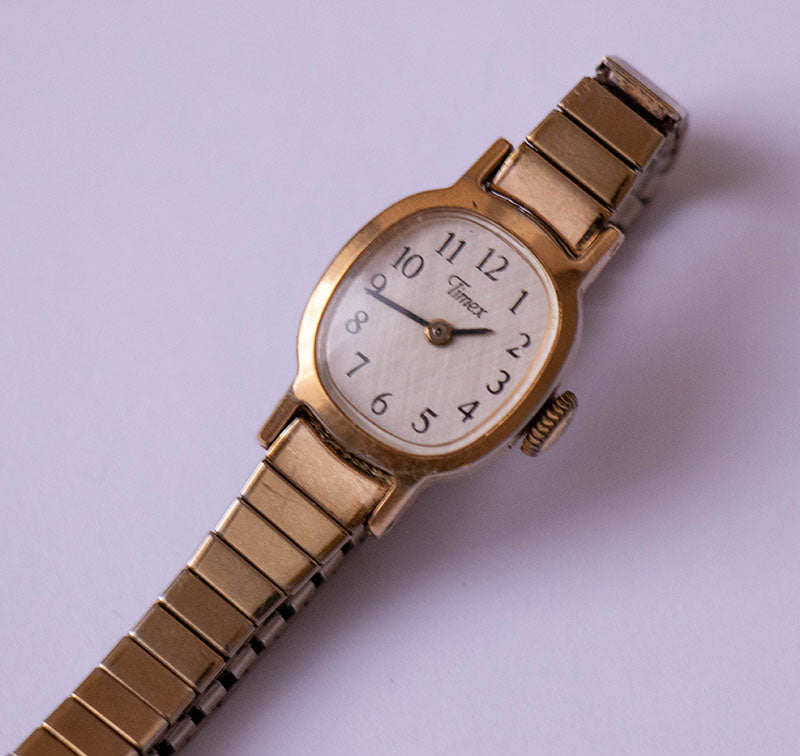 Tiny Gold-Tone Mechanical Timex Women's Watch | Ladies Dress Watch –  Vintage Radar