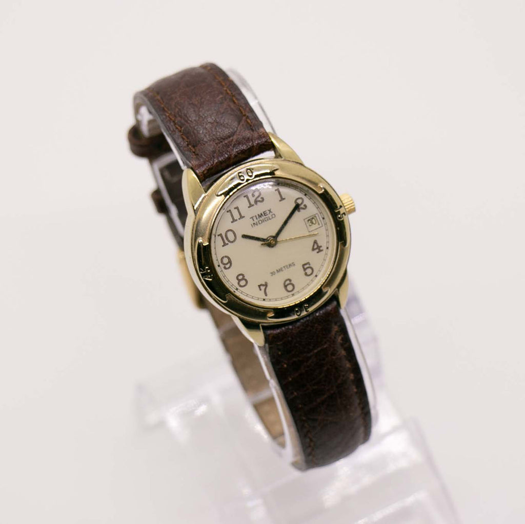 Gold Timex Indiglo Date Watch WR 30 Meters | Vintage Timex Collection ...
