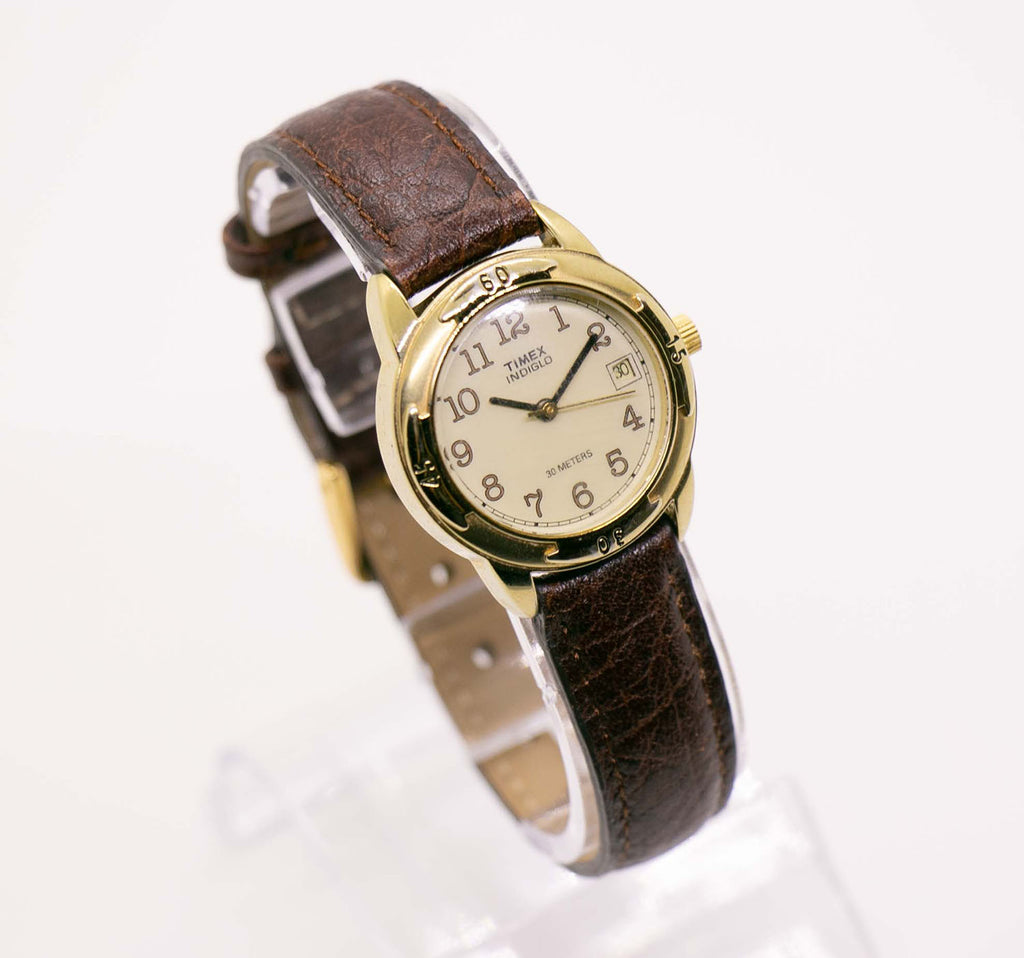 Gold Timex Indiglo Date Watch WR 30 Meters | Vintage Timex Collection ...